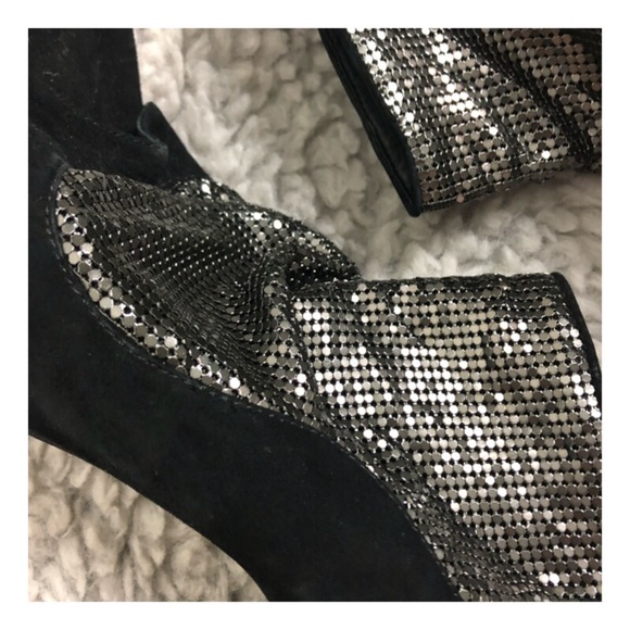 elizabeth & james black suede metallic stilettos - Picture 3 of 6